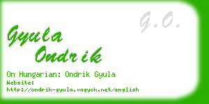 gyula ondrik business card